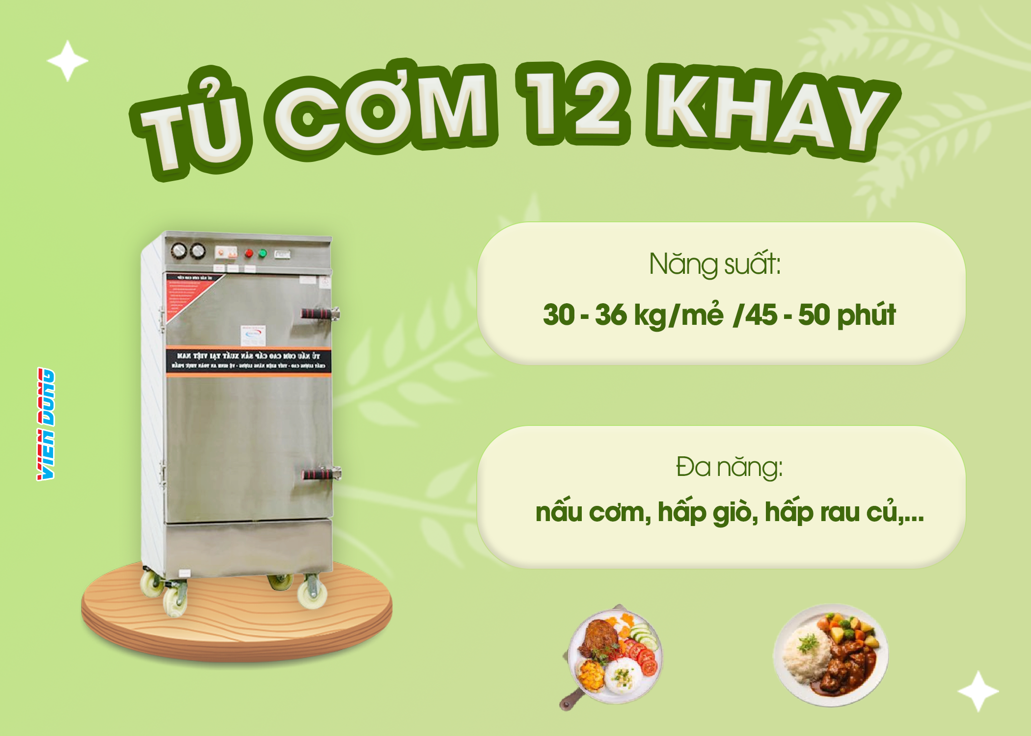 tủ hấp công nghiệp 12 khay